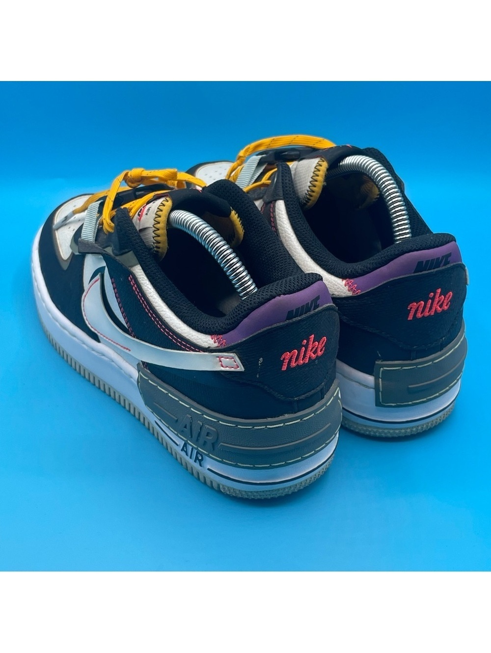 Nike Kids Black White and Yellow Sneakers - Picture 3 of 4